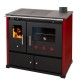 Štedilnik na drva Prometey Perfect Practik Lux z desnim kanalom, bordo, 9.5kW |  |  |