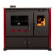 Štedilnik na drva Prometey Perfect Practik Lux z levim dimnikom, bordo, 9.5kW |  |  |