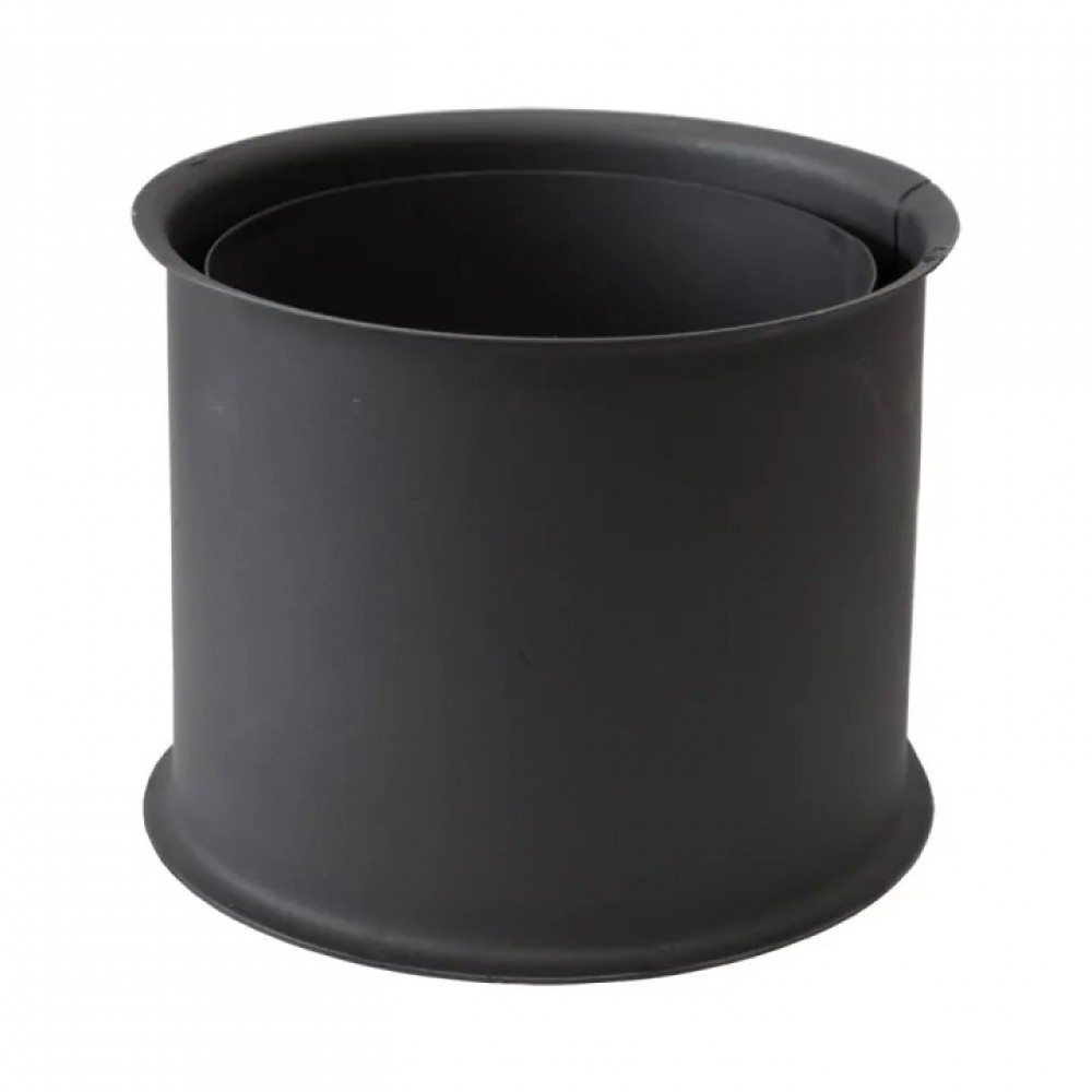 Dvojna rozeta za dimnik PARKANEX, jeklo, črna, 115mm, Ø130, Debelina 2 mm | Cevi za peči | Dimniki |