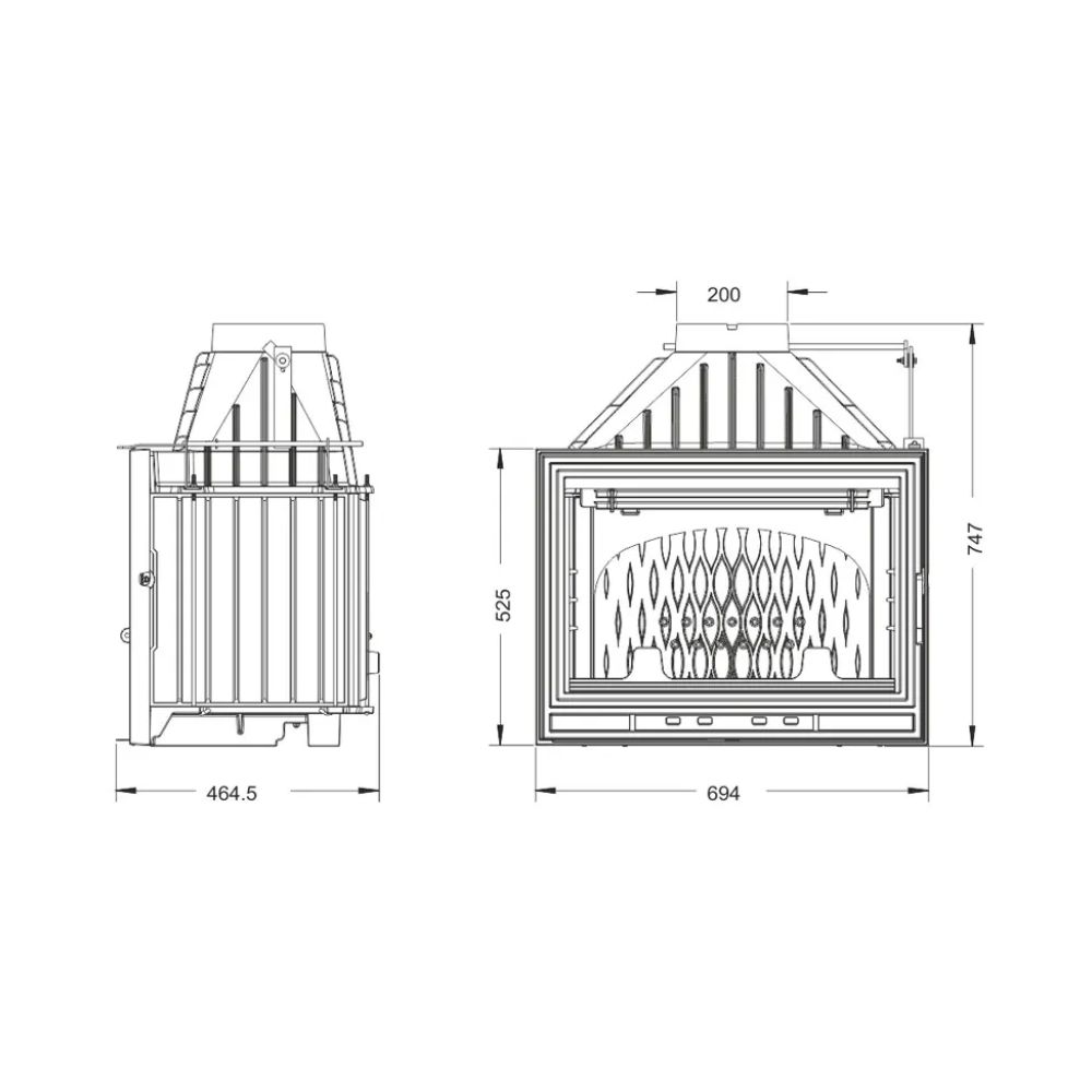 Kaminski vložek / Vgradni kamin UNIFLAM 700 OPTIMA ECO z loputo in dovodom zraka, 12kW | Toplozračni kamini | Kamini |