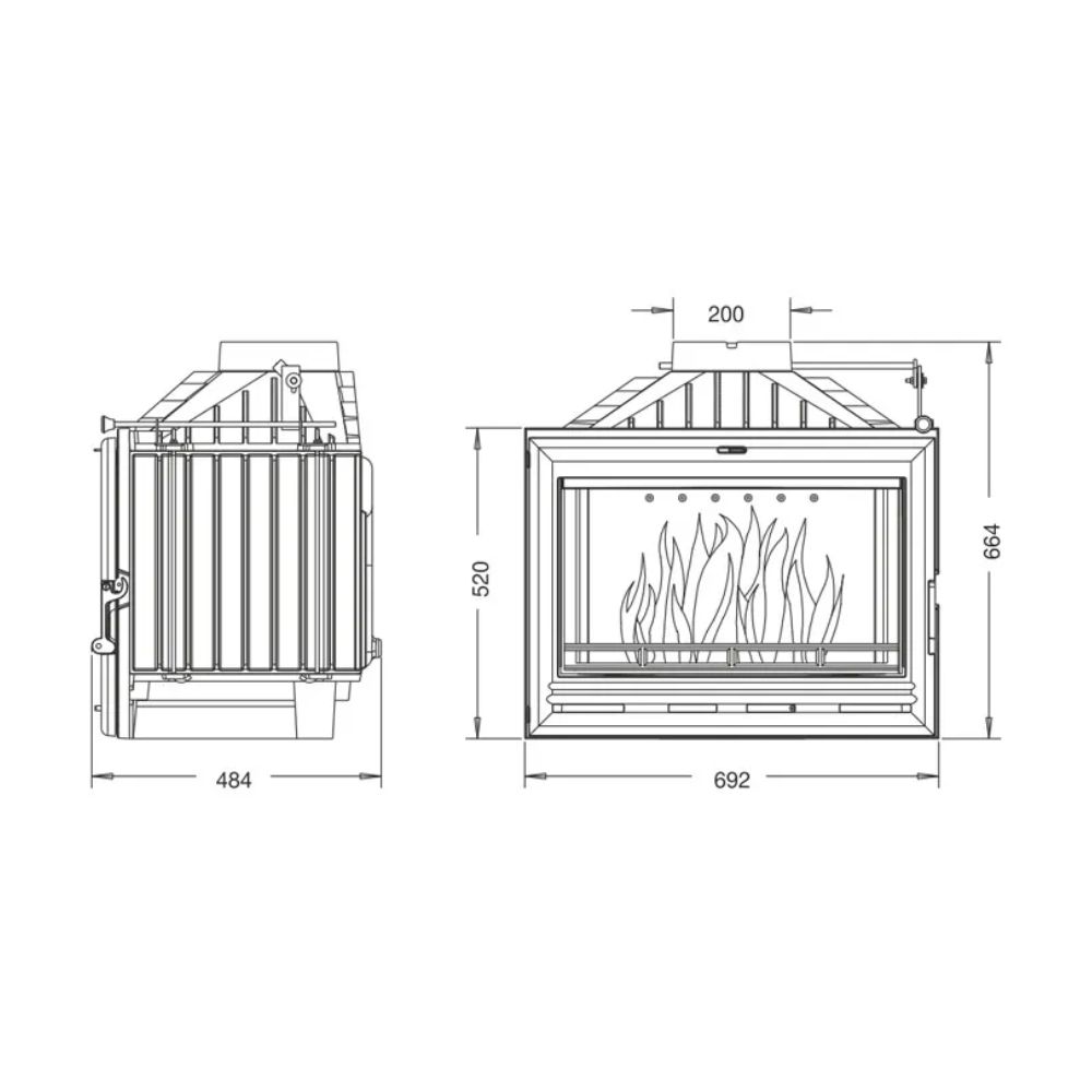Kaminski vložek / Vgradni kamin UNIFLAM 700 OPTION ECO z loputo in dovodom zraka, 10kW | Toplozračni kamini | Kamini |