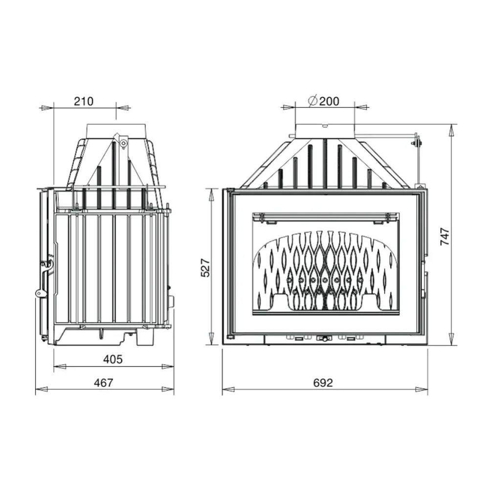 Kaminski vložek / Vgradni kamin UNIFLAM 700 PLUS ECO z loputo in dovodom zraka, 12 kW | Toplozračni kamini | Kamini |