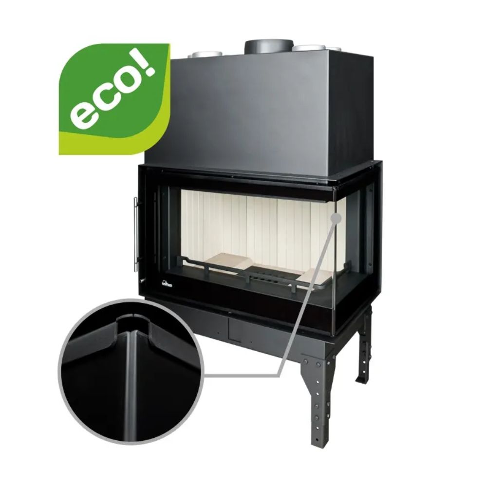 Kaminski vložek / Vgradni kamin UNIFLAM 860 EVO PBS z zračnimi kanali in dovodom zraka, desna stran, 15 kW | Toplozračni kamini | Kamini |