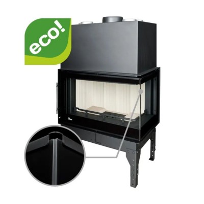 Kaminski vložek / Vgradni kamin UNIFLAM 860 EVO PBS z zračnimi kanali in dovodom zraka, desna stran, 15 kW - Uniflam