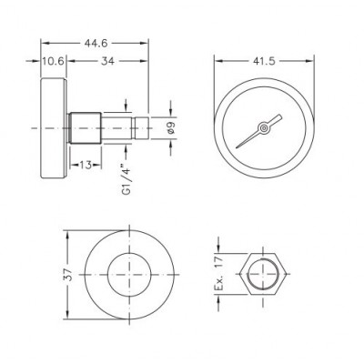 Bimetallic pyrometer Cewal, Rear stem DN40 - Primerjava izdelkov