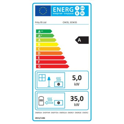 Kaminski vložek za centralno ogrevanje Prity 3C W35, 40 kw - Kamini