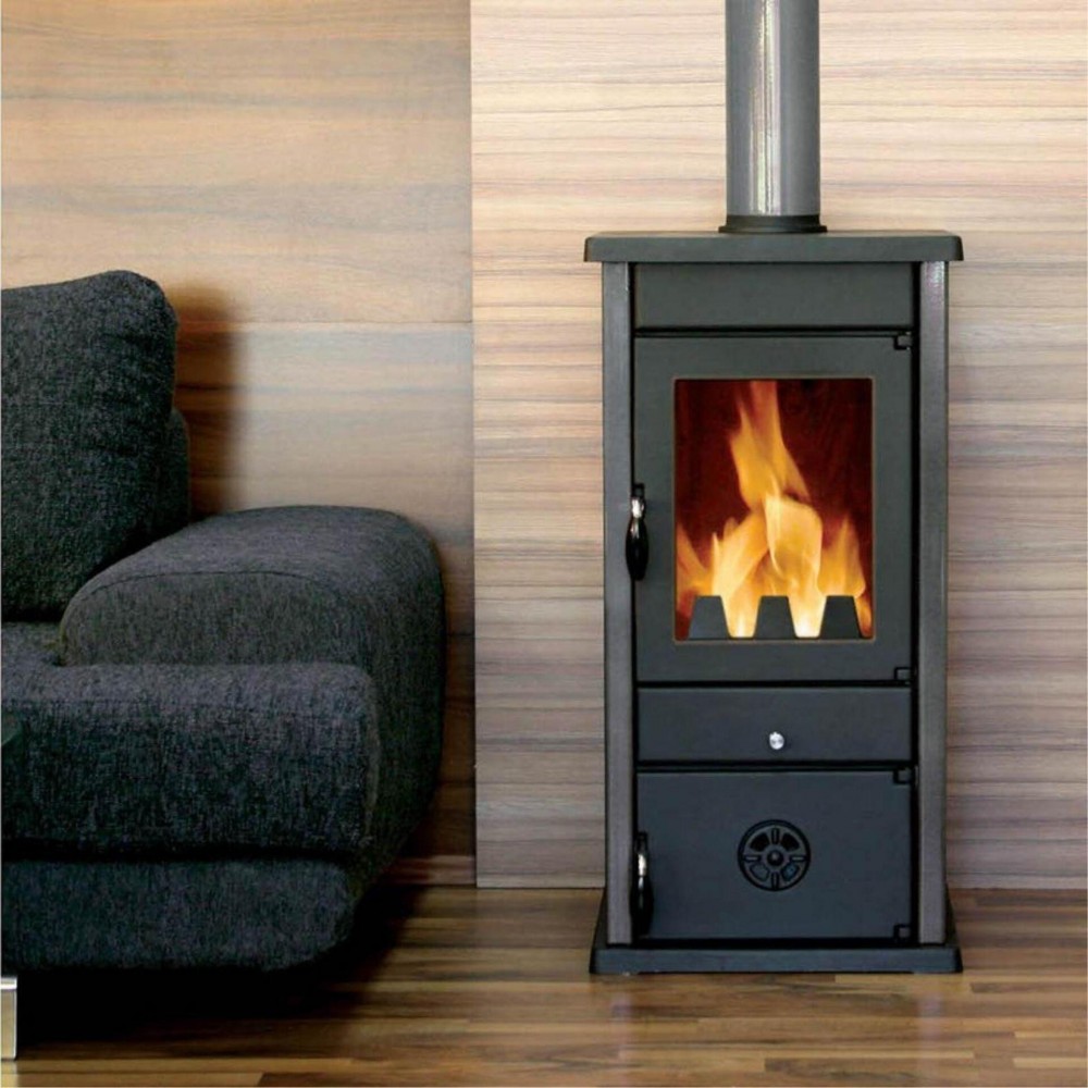 Toplovodni kamin na drva MBS Thermo Vesta, Črn, 9 kW | Toplovodni kamini na drva | Peči na drva |