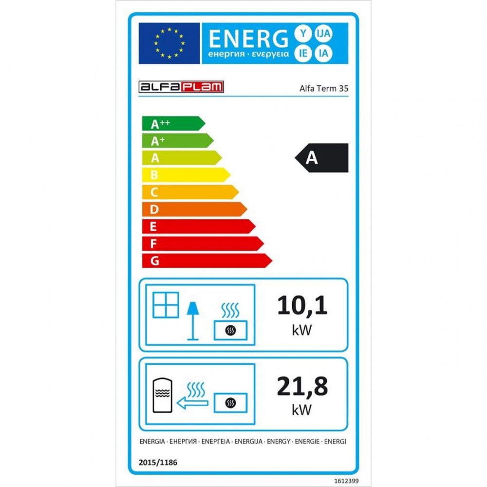 Štedilnik na drva za centralno ogrevanje Alfa Plam Alfa Term 35 Antracit- Leva, 32kW | Štedilniki na drva za centralno ogrevanje | Les |