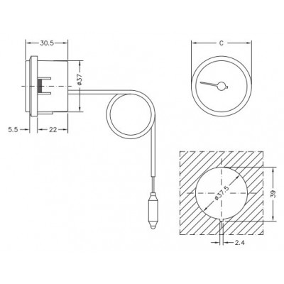 Capillary thermometer Cewal, Plastic case DN50 - Primerjava izdelkov