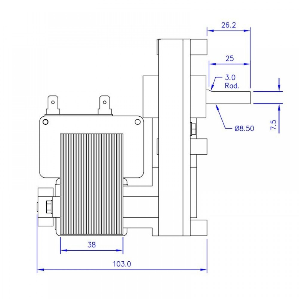 Motorni reduktor Mellor FB1137, 4.75RPM za peč na pelete Arce, Ecoteck, Emaflam, La Nordica, Ravelli idr. | Motorni reduktorji | Deli peči na pelete |