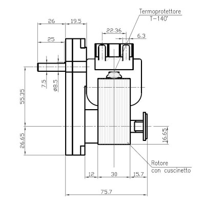 Motor reduktor Kenta K9115005, 1,5RPM za peč na pelete Deville in druge - Motorni reduktorji za peči na pelete