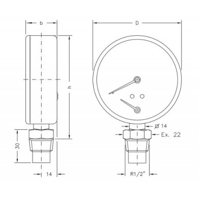 Axial thermomanometer Cewal, Bottom connection - Primerjava izdelkov