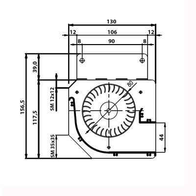 Tangencialni ventilator Fergas za peči na pelete Edilkamin in druge s Ø80 mm, Pretok 410 m³/h - Primerjava izdelkov