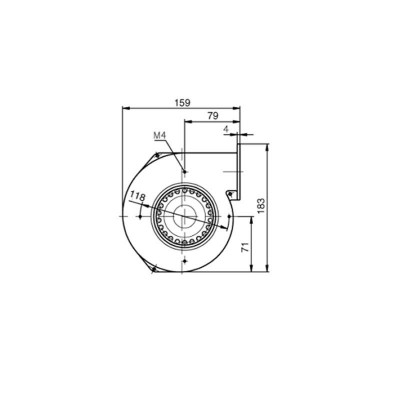 Centrifugalni ventilator EBM za peči na pelete Edilkamin, Ecoteck, Ravelli in drugi, pretok 155 m³/h - Ventilatorji in puhala za peči na pelete