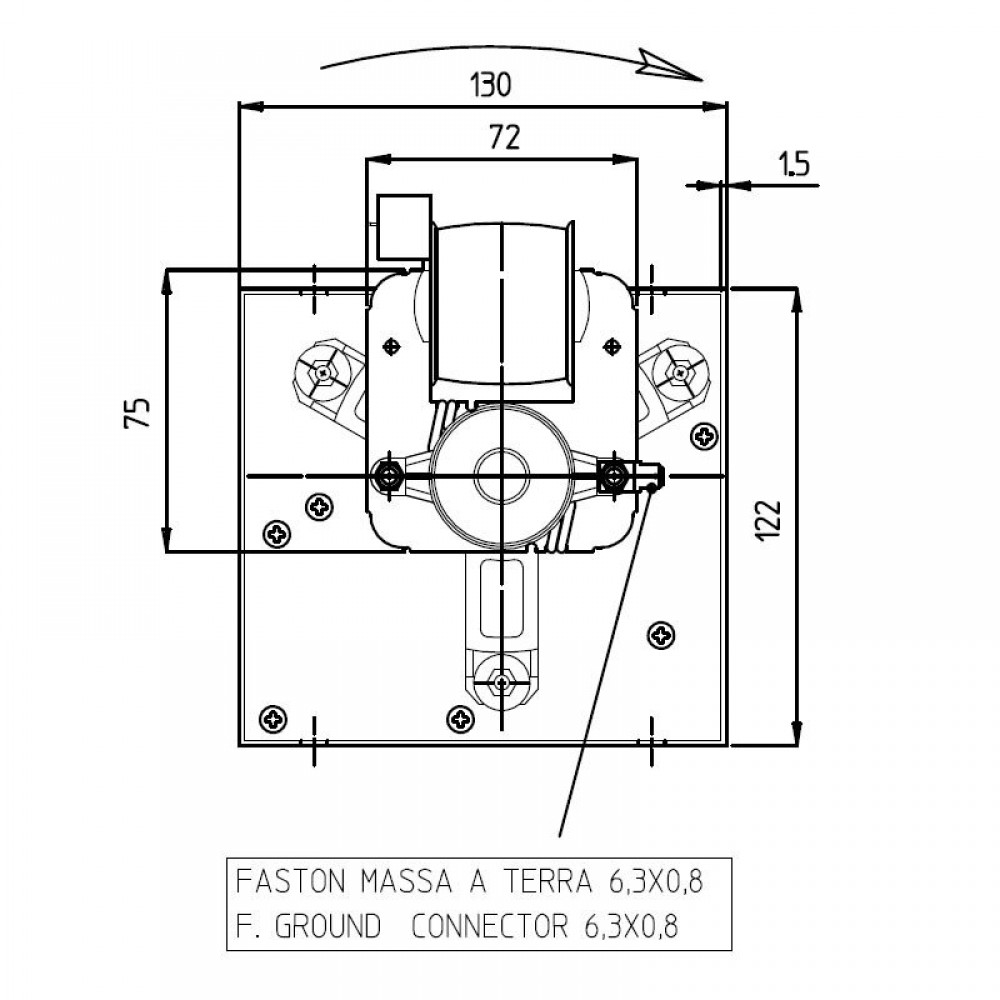 Tangencialni ventilator za peči na pelete Ø80 mm, Pretok 251-302 m³/h | Ventilatorji in puhala | Deli peči na pelete |