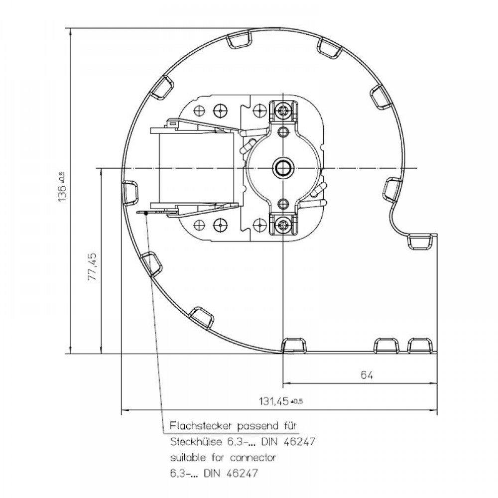 Centrifugalni ventilator EBM za peči na pelete, pretok 95 m³/h | Ventilatorji in puhala | Deli peči na pelete |