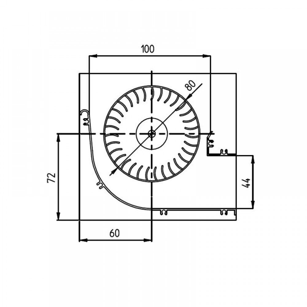 Tangencialni ventilator s Fergas za peči na pelete Eva Calor, Prisma, Ø80 mm, Pretok 251-302 m³/h | Ventilatorji in puhala za peči na pelete | Rezervni deli za peči na pelete |