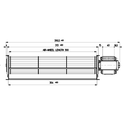 Tangencialni ventilator Fergas za peči na pelete Cadel, Edilkamin in druge s Ø60 mm, Pretok 255 m³/h - Ventilatorji in puhala za peči na pelete