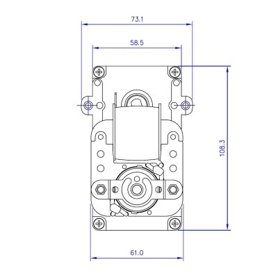 Motor z votlo gredjo Mellor KB1004, 5RPM za peč na pelete Karmek One, Eurostek idr. - Motorni reduktorji za peči na pelete