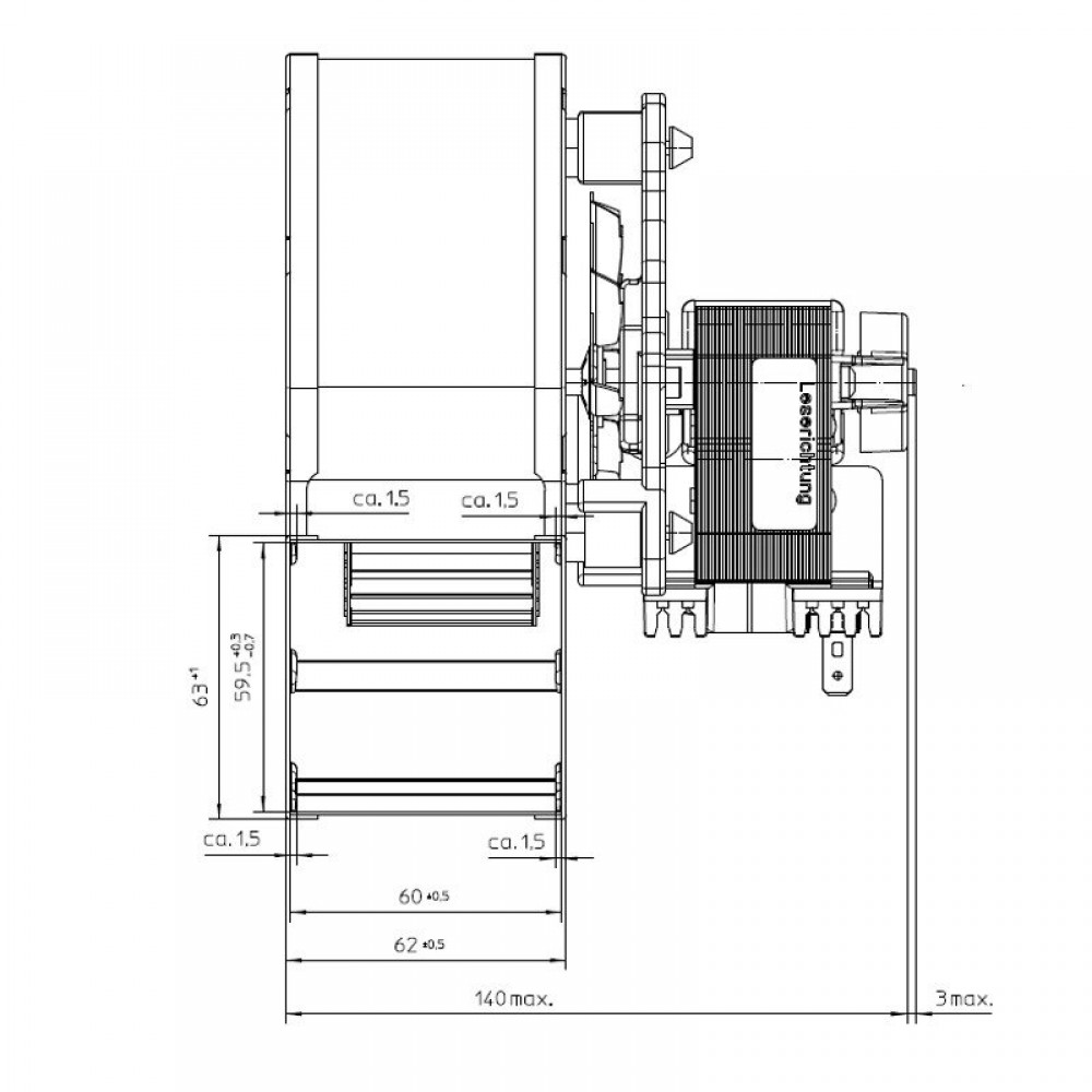 Centrifugalni ventilator EBM za peči na pelete Ecoteck, Edilkamin, Ravelli in druge, pretok 140 m³/h | Ventilatorji in puhala | Deli peči na pelete |