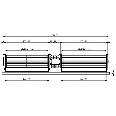 Dvojni prečni ventilator za peči na pelete Cadel, Ravelli, Edilkamin in drugi, s Ø60 mm, pretok 168 m³/h - Ventilatorji in puhala za peči na pelete