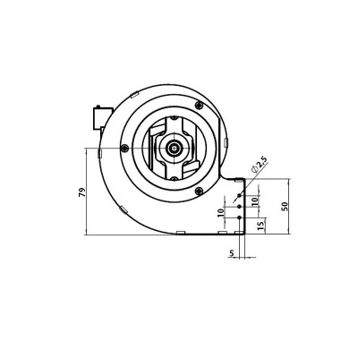 Centrifugalni ventilator Fergas za peči na pelete Ecoforest, Ecoteck, Edilkamin, Italiana Camini, Prisma, Ravelli, Sicalor in druge, pretok 440 m³/h - Ventilatorji in puhala za peči na pelete