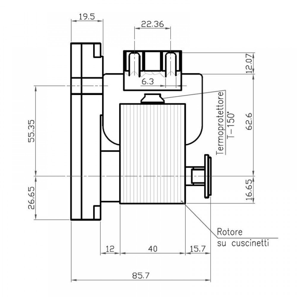 Motor z votlo gredjo Kenta K9117157, 5RPM za peč na pelete Cadel, Deville, Eurofiamma, Italflame, Karmek One, Puros, Qlima, Zibro, MG, Eurostek idr. | Motorni reduktorji | Deli peči na pelete |