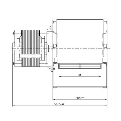Centrifugalni ventilator Fergas za peči na pelete Ecoforest, Edilkamin, Italiana Caminiin drugi, pretok 258 m³/h - Primerjava izdelkov