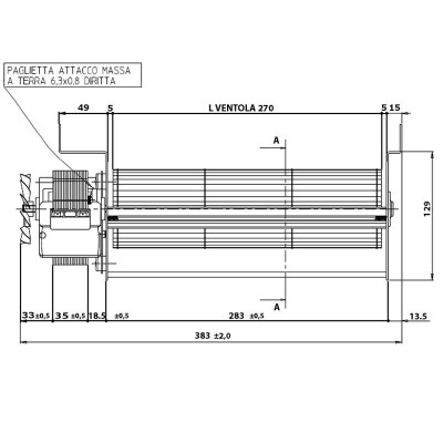 Tangencialni ventilator Fergas za Edilkamin, Italiana Camini in druge s Ø80 mm, Pretok 337 m³/h - Ventilatorji in puhala za peči na pelete