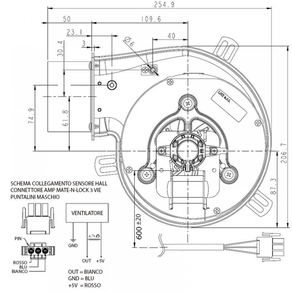 Dimni ventilator LN2 Natalini za peči na pelete Maksimalni pretok zraka 160 m³/h | Ventilatorji in puhala | Deli peči na pelete |