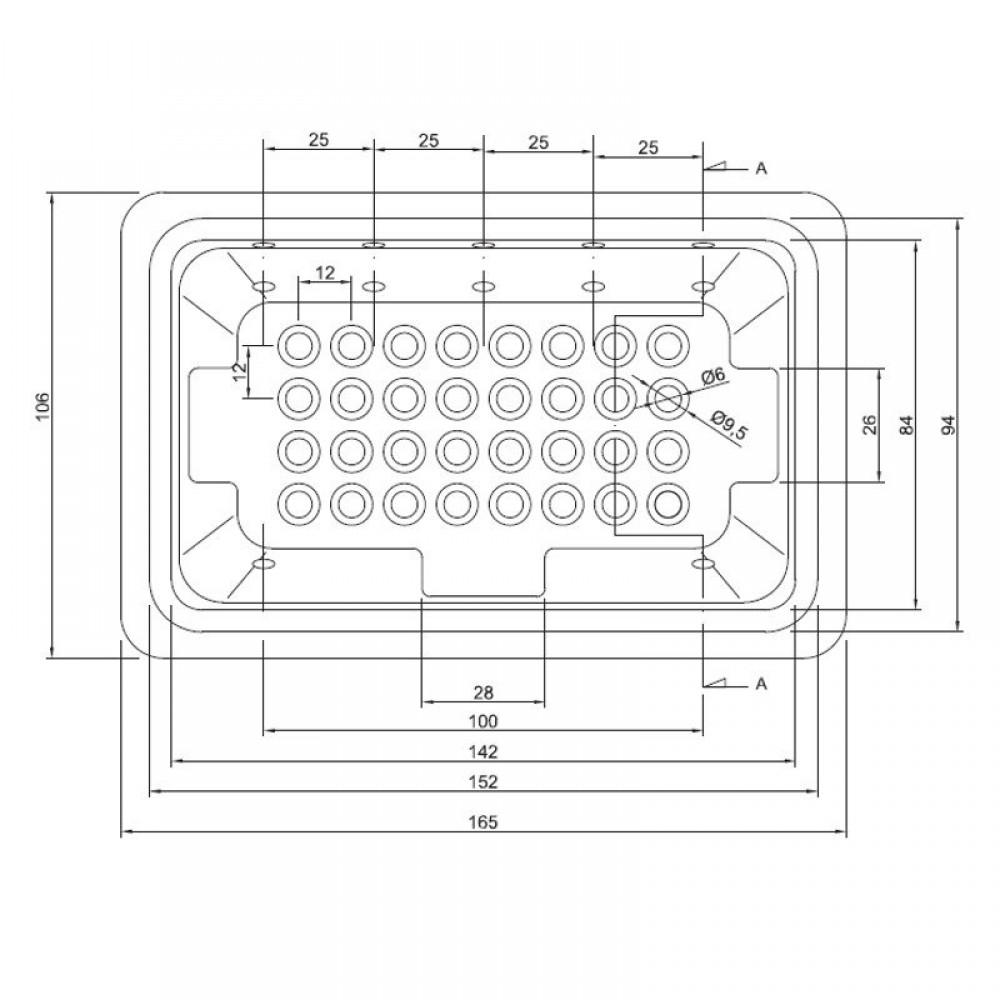 Litoželezni gorilnik za peč na pelete 165 x 106 mm | Žganje | Zgorevalna komora |