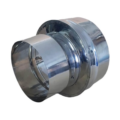 Prehod / Adapter dimovodne cevi z eno steno na dvojno steno, nerjavno jeklo AISI 304, Ф80-130 - Ф300-350 - Prehodi za dimnike