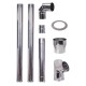 Dimniški set za peč na pelete, nerjaveče jeklo AISI 304, 80-130 mm - 80-150 mm | Dimniški kompleti | Dimniki |