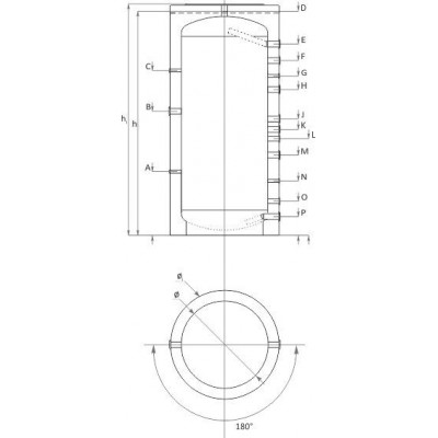 Akumulacijski rezervoar Sunsystem, Model P 500, Kapaciteta 500L posoda - Akumulacijski rezervoarji