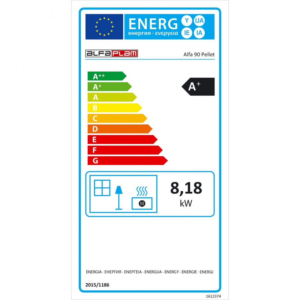 Štedilnik na pelete Alfa Plam Alfa 90 Pelet Antacit, 8.18kW | Štedilniki na pelete | Peleti |