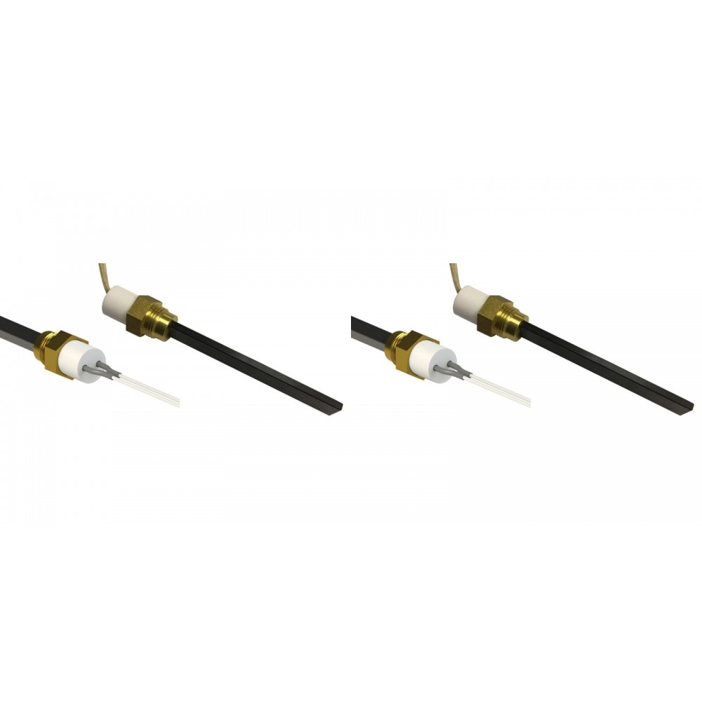 Vžigalna tuljava s črnim kvarčnim kristalom za peči na pelete Eco Spar, BURNiT, Whitfield, Lennox in drugi, skupna dolžina 126mm, 400W - x2 | Vžigalne naprave za peči na pelete | Rezervni deli za peči na pelete |