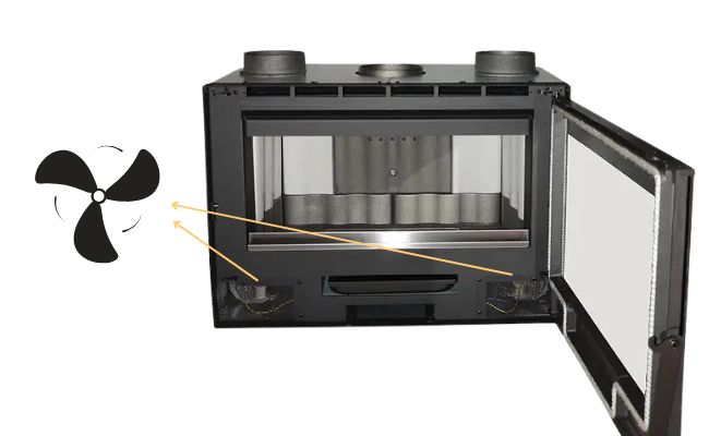 Vgrajen ventilator v kamin na drva