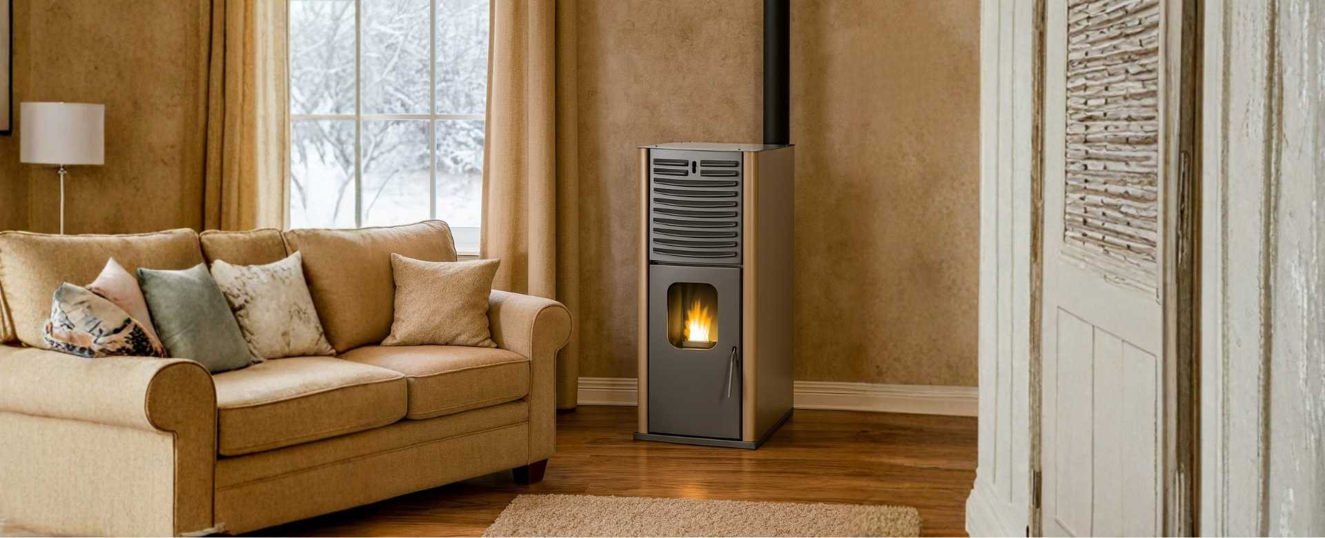 Peletni kamin z vodnim plaščem