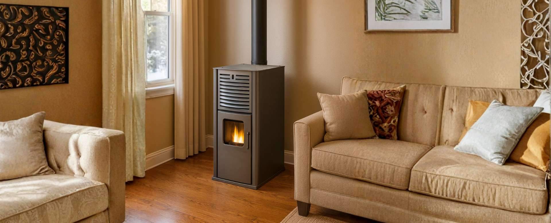 Peletni kamin z vodnim plaščem